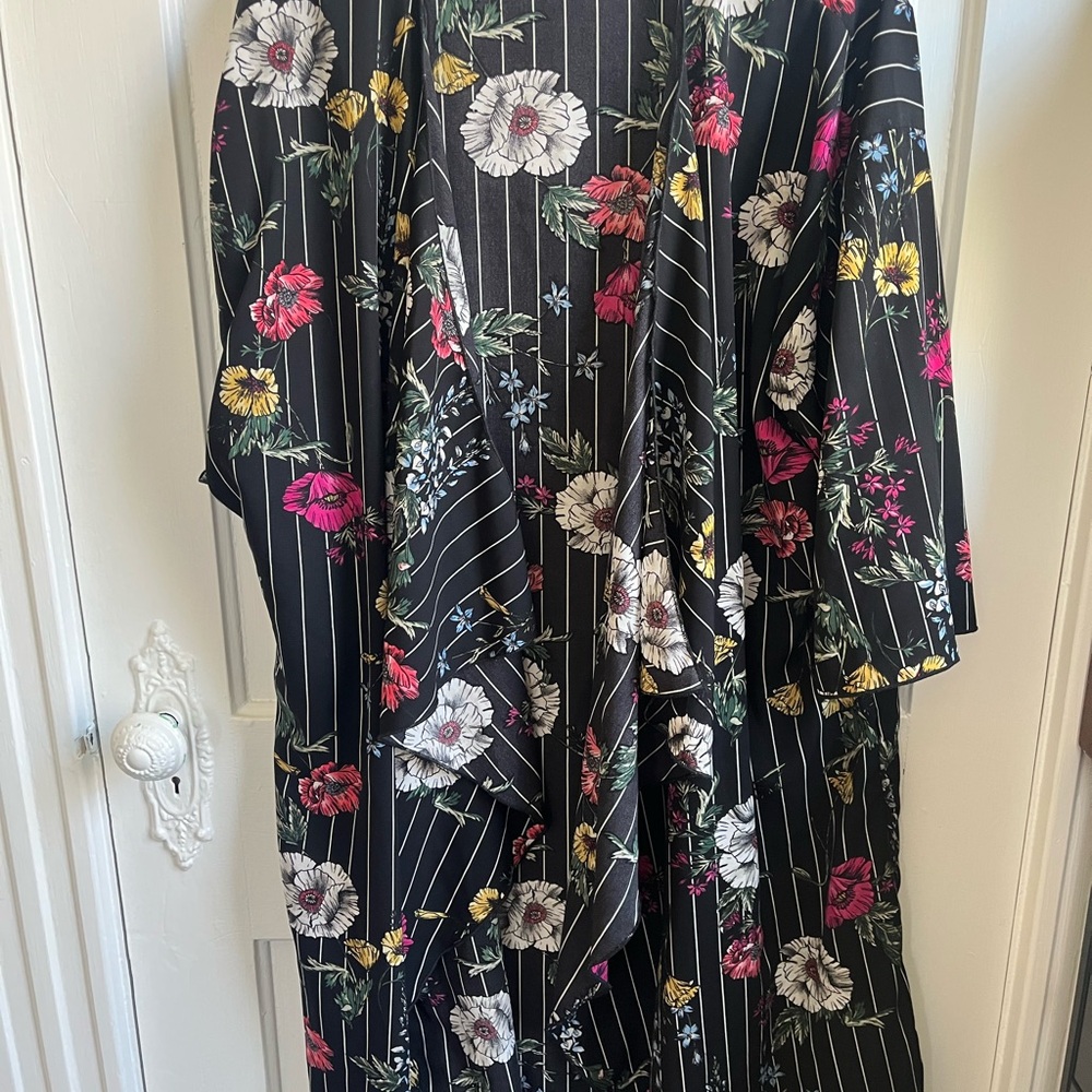 Floral Striped Kimono